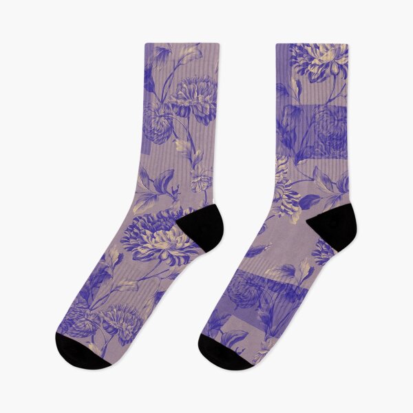 Item preview, Royal Blue cream Floral Fabric Pattern designed and sold by ItezaPatterns.