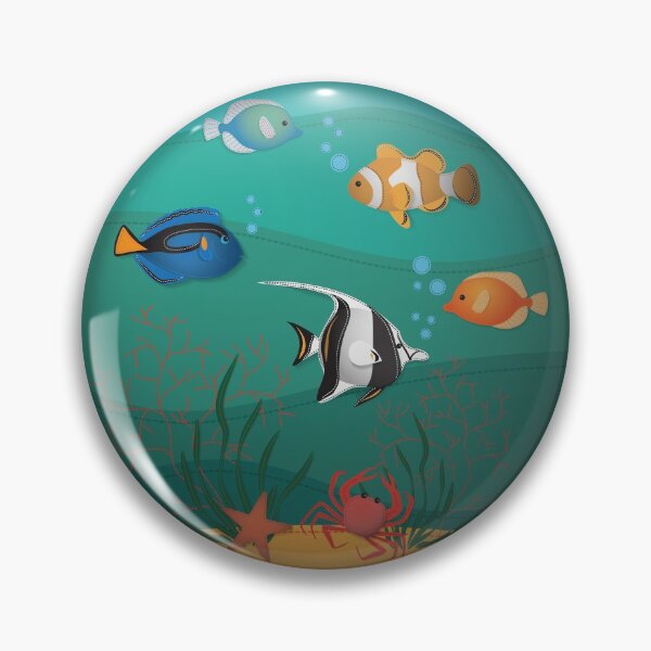 Item preview, Print with cartoon ship wheel and fish designed and sold by AstraDesign.