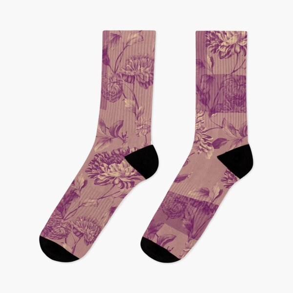 Item preview, royal mauve cream Floral designed and sold by ItezaPatterns.