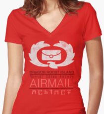 Zelda Wind Waker - Dragon Roost Island Airmail Women's Fitted V-Neck T-Shirt