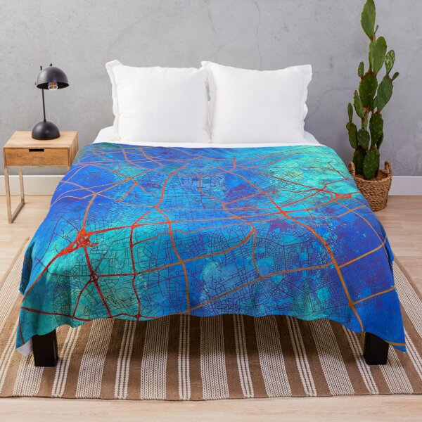 Item preview, Casablanca Morocco Street Map Art Watercolor Blue Lounge designed and sold by IvonDesign.