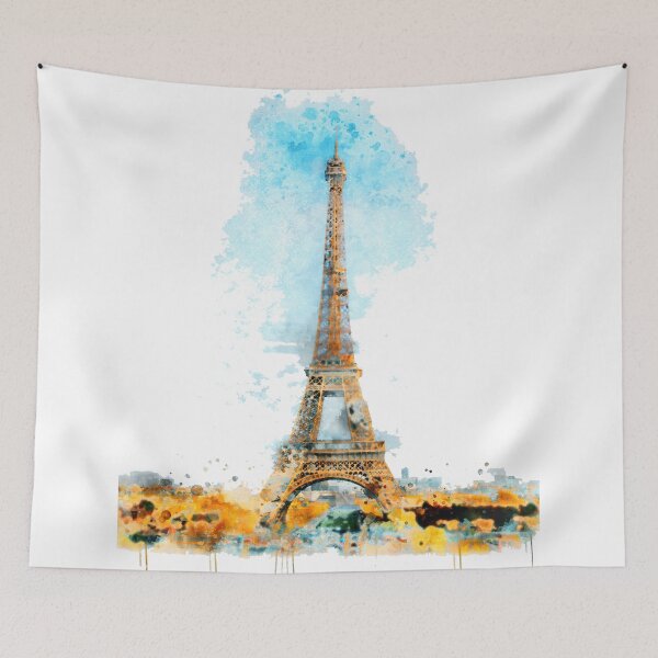 Item preview, Paris Eiffel tower watercolor painting designed and sold by Stylizing4You.