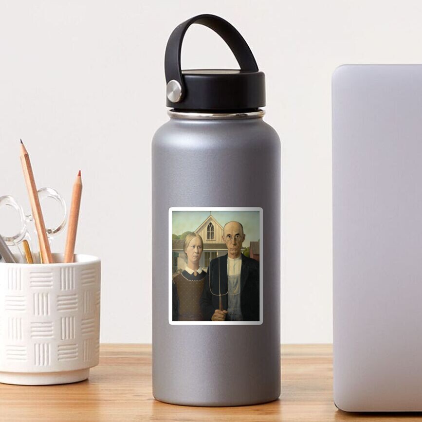 American Gothic - Grant Wood - Painting Sticker
