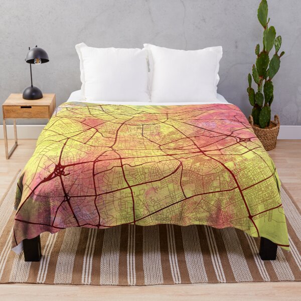 Item preview, Casablanca Morocco Street Map Art Watercolor Yellow Pink designed and sold by IvonDesign.