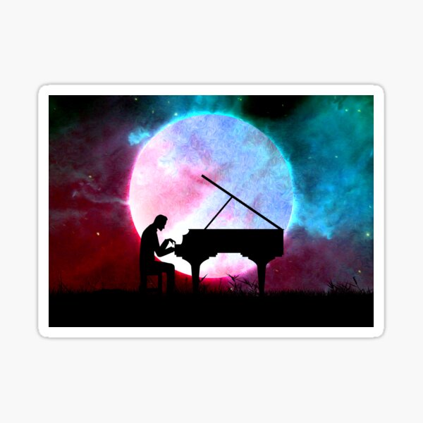 Pianist Silhouette Wall Art Sticker