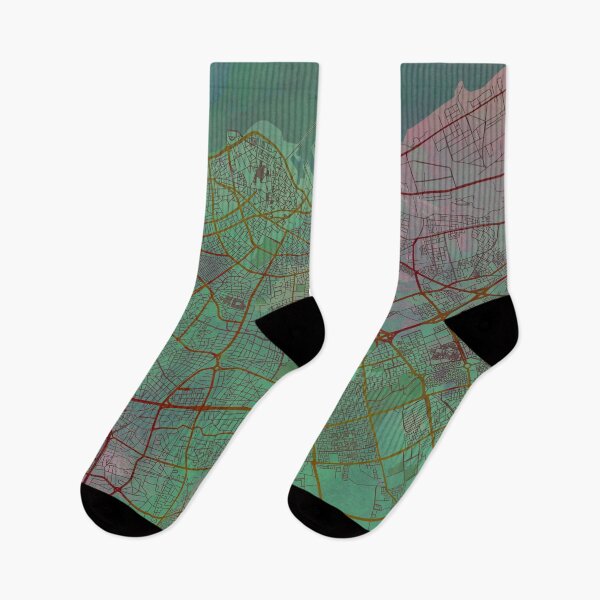 Item preview, Casablanca Morocco Street Map Art Watercolor Green Planet designed and sold by IvonDesign.