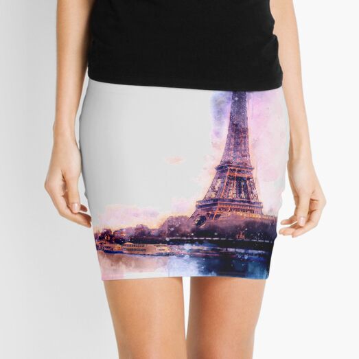 Eiffel tower Paris painting Mini Skirt