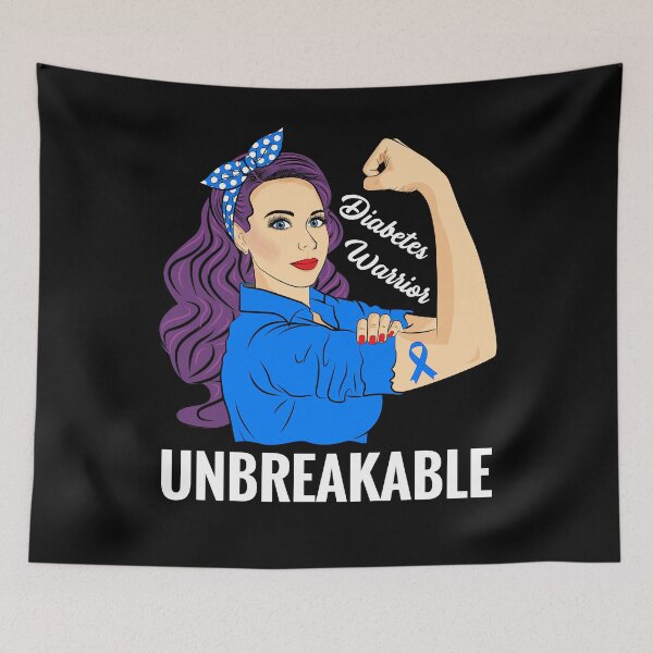 Item preview, Diabetes Awareness Warrior Unbreakable designed and sold by ZNOVANNA.