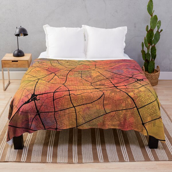 Item preview, Casablanca Morocco Street Map Art Watercolor Lava Explosion designed and sold by IvonDesign.