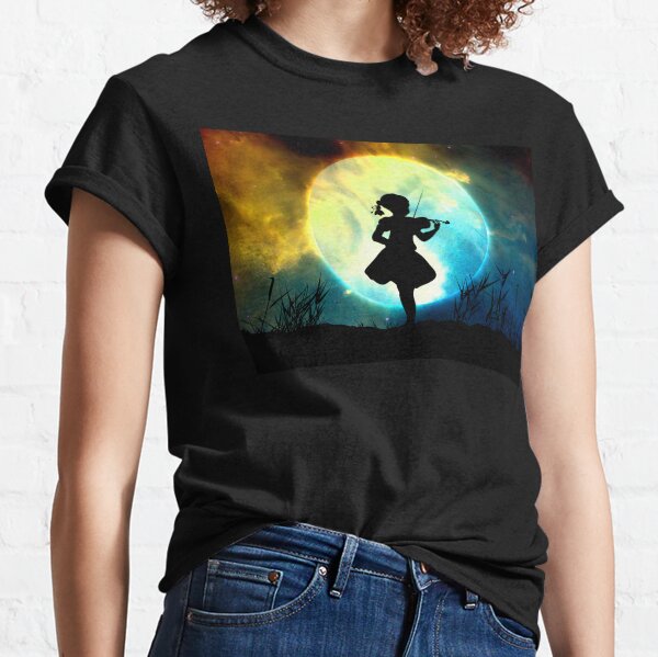 Violinist Silhouette Wall Art Classic T-Shirt