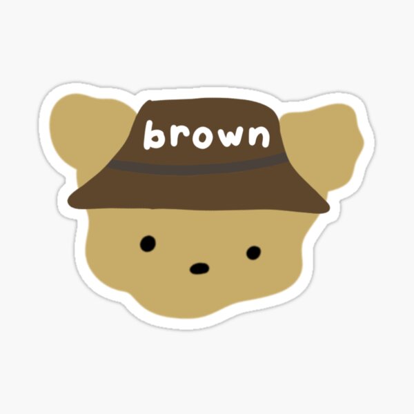 Item preview, Cute Brown Bear in bucket hat designed and sold by dainostickers.