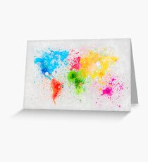 world map painting Grußkarte