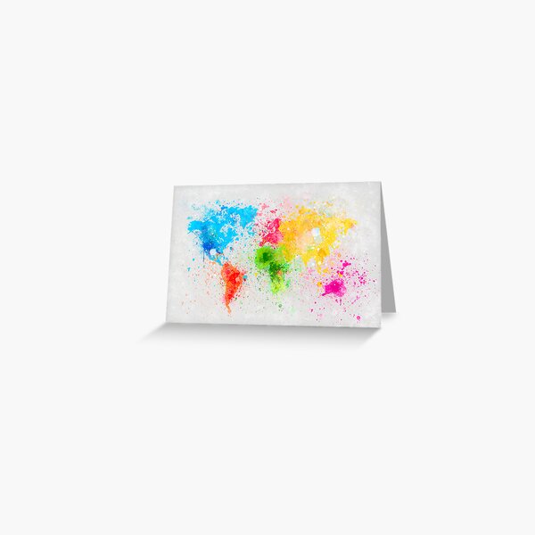 world map painting Greeting Card