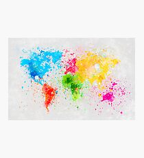 world map painting Photographic Print
