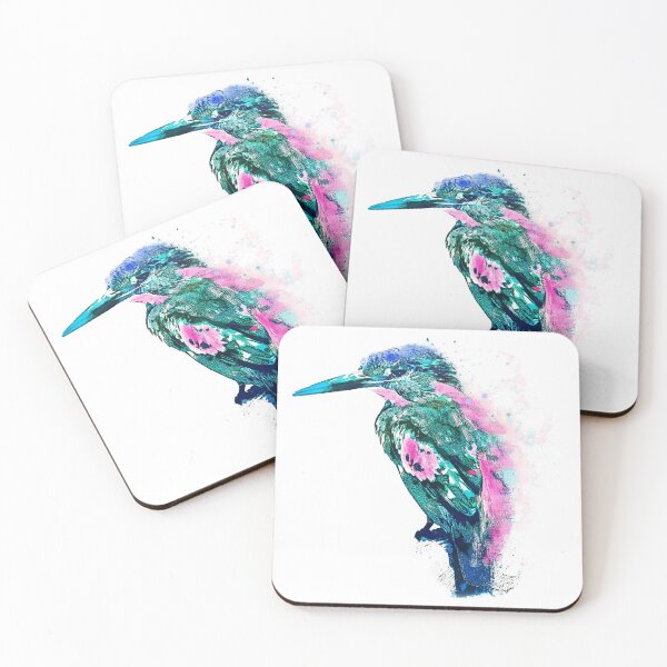 Eisvogel Aquarell Untersetzer (4er Set)
