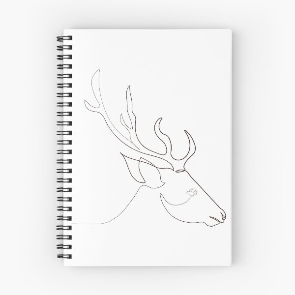 Item preview, Continuous line deer wildlife nature simple Christmas illustration one line hand drawn designed and sold by Momixzaaa.