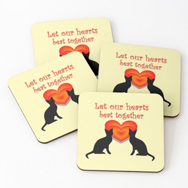 Item preview, A pair of cats, let our hearts beat together designed and sold by helenkaiy.