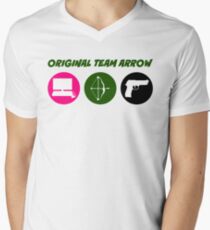 Original Team Pfeil - Bunte Symbole - Waffen T-Shirt mit V-Ausschnitt für Männer