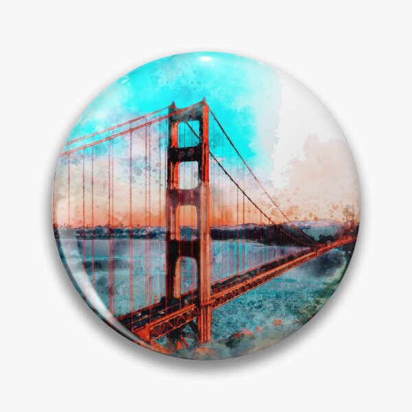 Item preview, Golden Gate Bridge watercolor painting designed and sold by Stylizing4You.