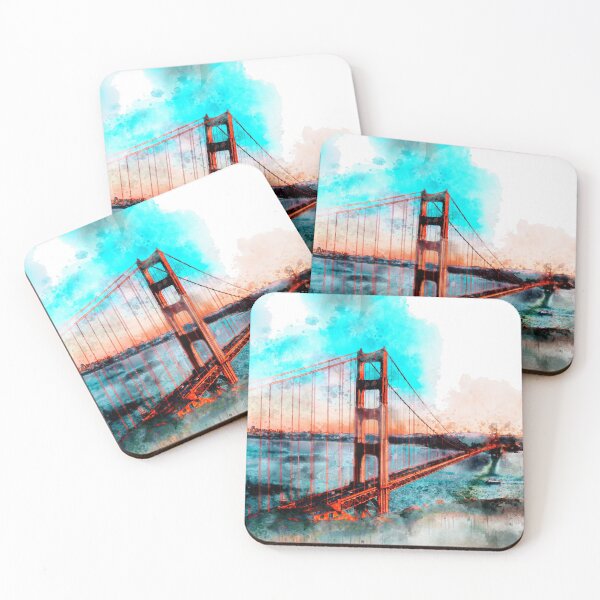 Artikelvorschau, Aquarellmalerei der Golden Gate Bridge entworfen und verkauft von Stylizing4You.