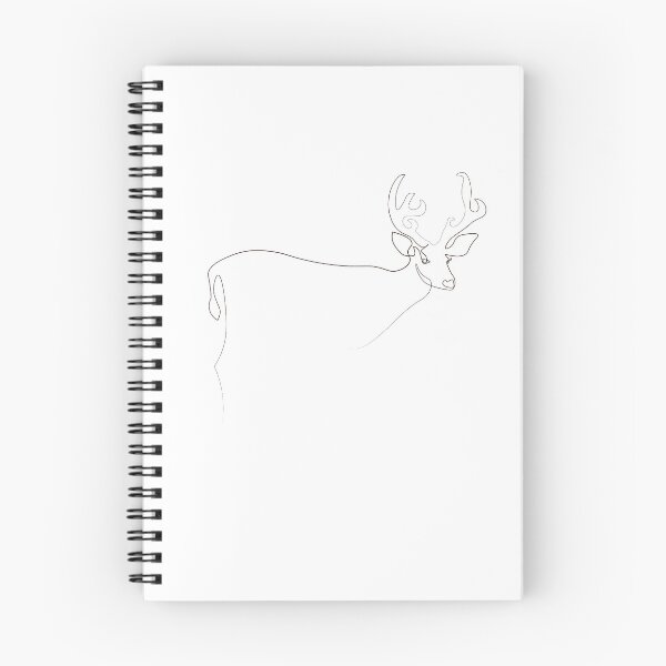 Item preview, Continuous line deer wildlife nature simple Christmas illustration one line hand drawn designed and sold by Momixzaaa.