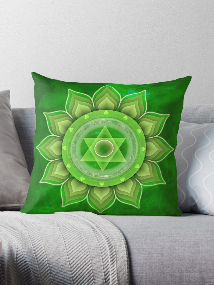 Heart Chakra, Anahata Pillow for Sale by KJPieper