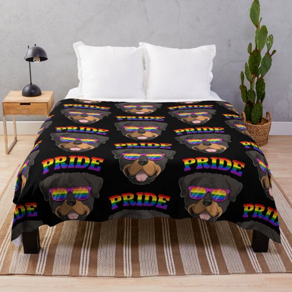 Item preview, Gay Pride Rottweiler Dog wearing LGBT Rainbow Sunglasses designed and sold by fatamyfan1.