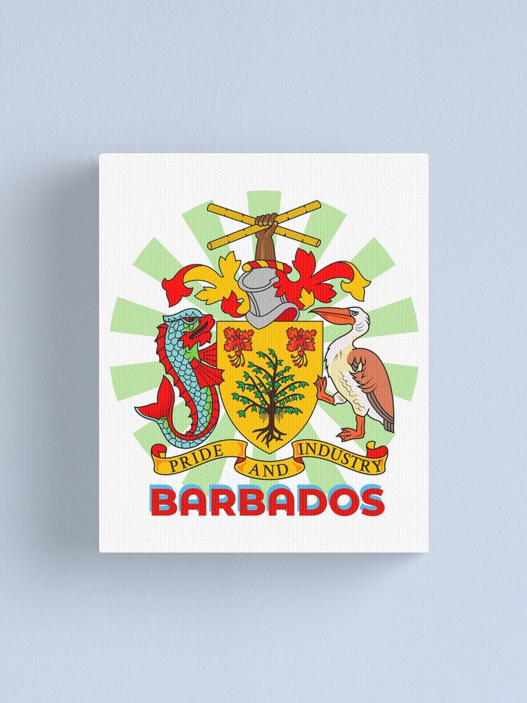"Barbados Coat Of Arms Emblem Crest" Canvas Print by Artification ...