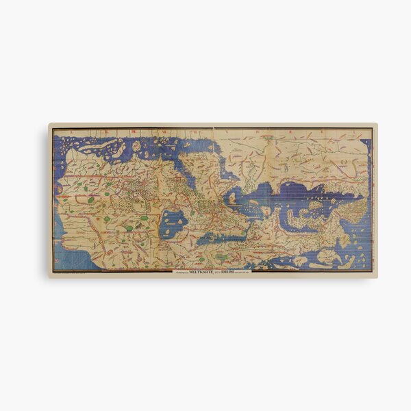 Edrisi world map 12 century Tabula Rogeriana Metal Print