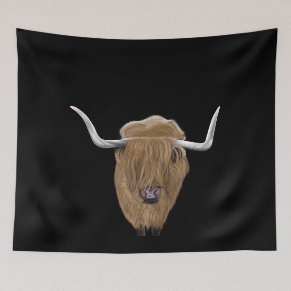 Item preview, loveable Highland Cow illustration designed and sold by wdyoungblood.