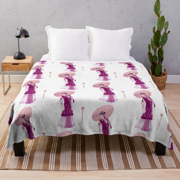Item preview, China Art Print - Portrait of a young Chinese lady with a purple shade designed and sold by Kallandra.