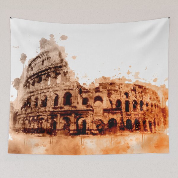 Item preview, Rome Colosseum watercolor painting designed and sold by Stylizing4You.