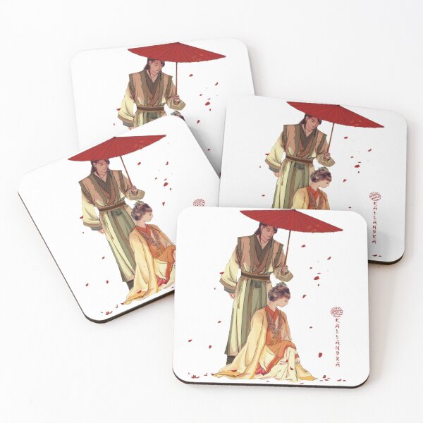 Item preview, China art print - portrait of young cavalier & Chinese lady with umbrella designed and sold by Kallandra.
