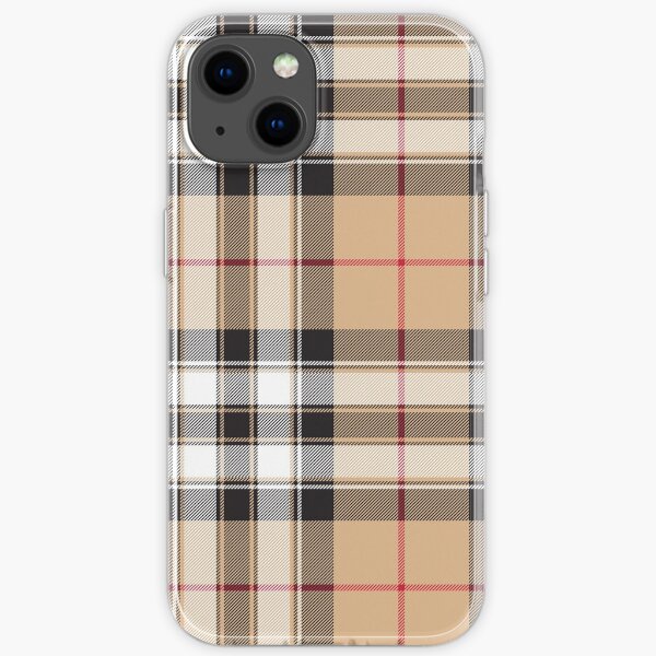 Fierté de la texture de tissu de tartan écossais or Coque souple iPhone