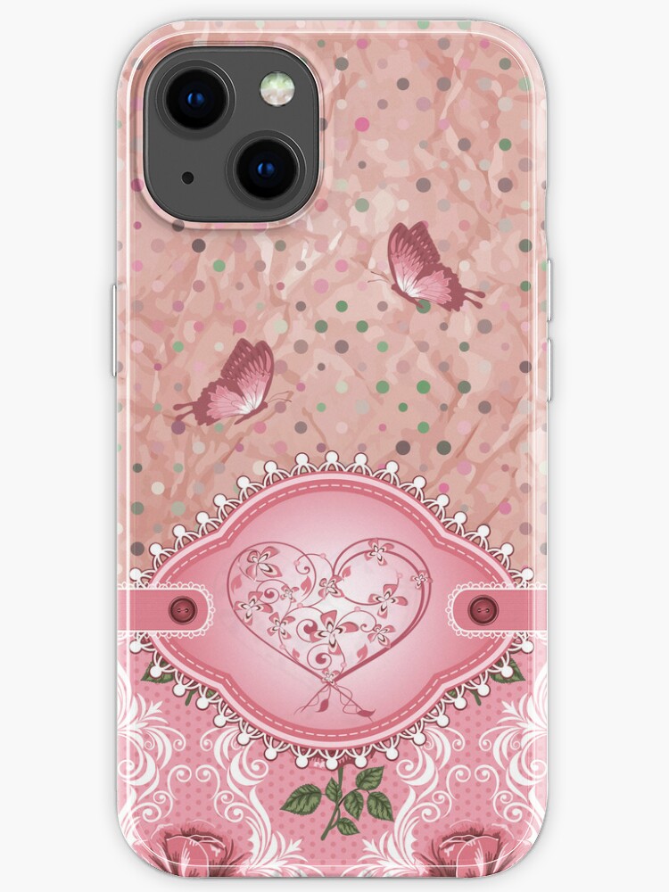Pink Girly Cute Polka Dots Roses Pattern Iphone 5 Case Iphone 4 Case Samsung Galaxy Cases Iphone Case By Crodesign Redbubble