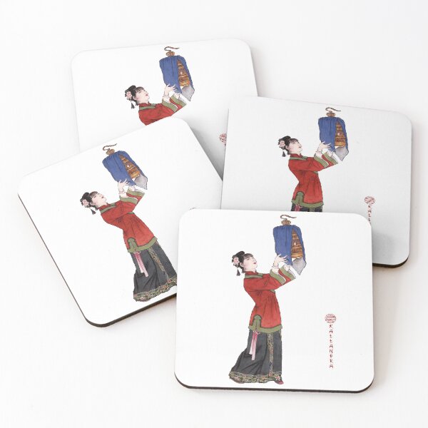 Item preview, China Art Print - Portrait of Young Chinese Lady with Bird Cage designed and sold by Kallandra.