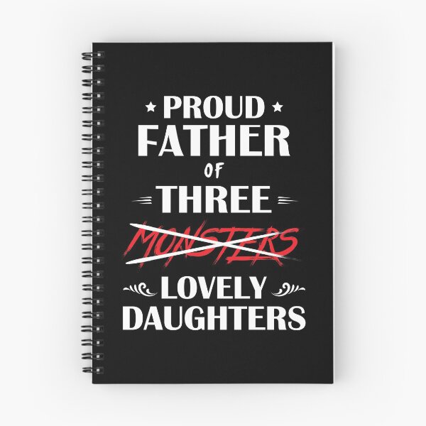 Item preview, Proud Father of 3 Monsters, Lovely Daughters - Dad of Girls Outnumbered Daughter Dad designed and sold by LookFrog.