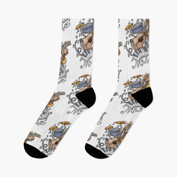 Item preview, Music with instruments hand drawn style designed and sold by trendtis.