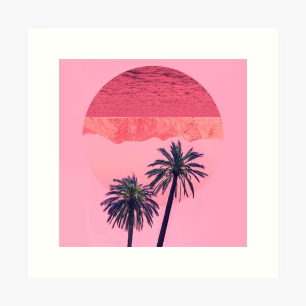 Palm trees and mountains Art Print