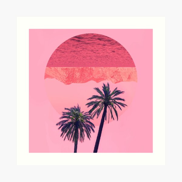 Palm trees and mountains Art Print