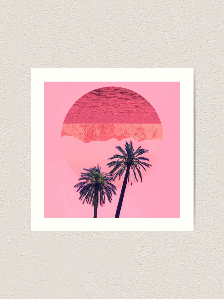 Alternate view of Palm trees and mountains Art Print