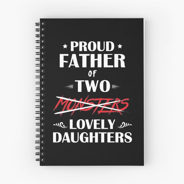 Item preview, Proud Father of 2 Monsters, Lovely Daughters - Dad of Girls Outnumbered Daughter Dad designed and sold by LookFrog.