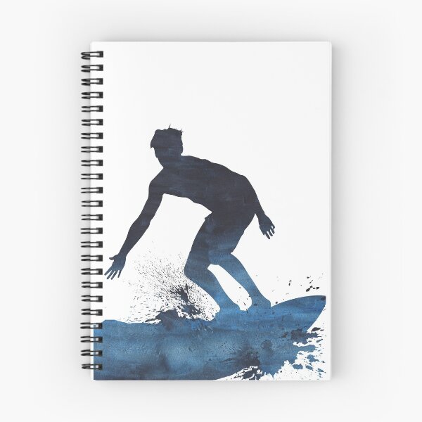 Item preview, Silueta de surfista masculino acuarela designed and sold by Primroaddesigns.