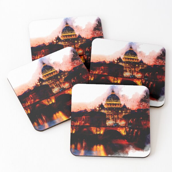 Item preview, Rome cityscape watercolor painting designed and sold by Stylizing4You.