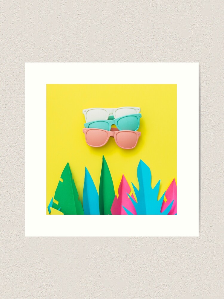 Alternate view of Summer season of sunglasses and palms Art Print