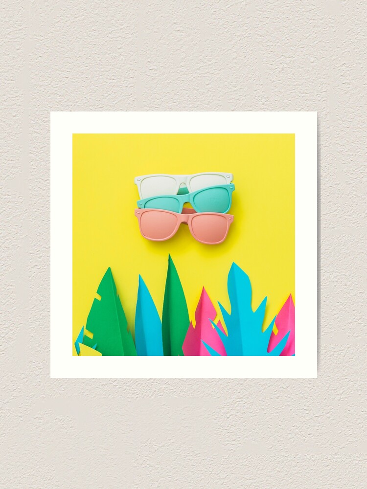 Alternate view of Summer season of sunglasses and palms Art Print