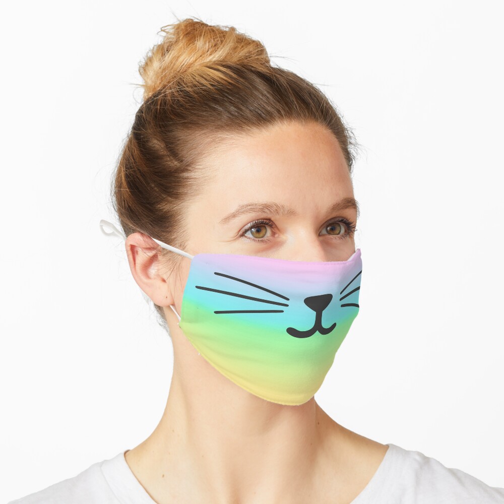 Tie Dye Cat Smile Mask