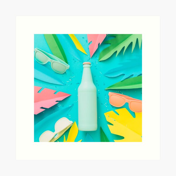 Blue beer bottle Art Print