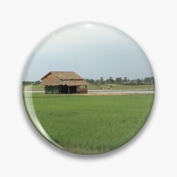 Item preview, Wooden hut on field designed and sold by Linnys-Designs.