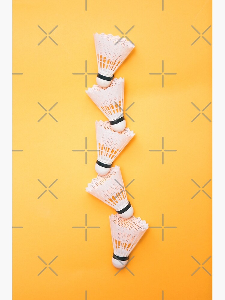 Shuttlecocks on yellow background by KatyaHavok